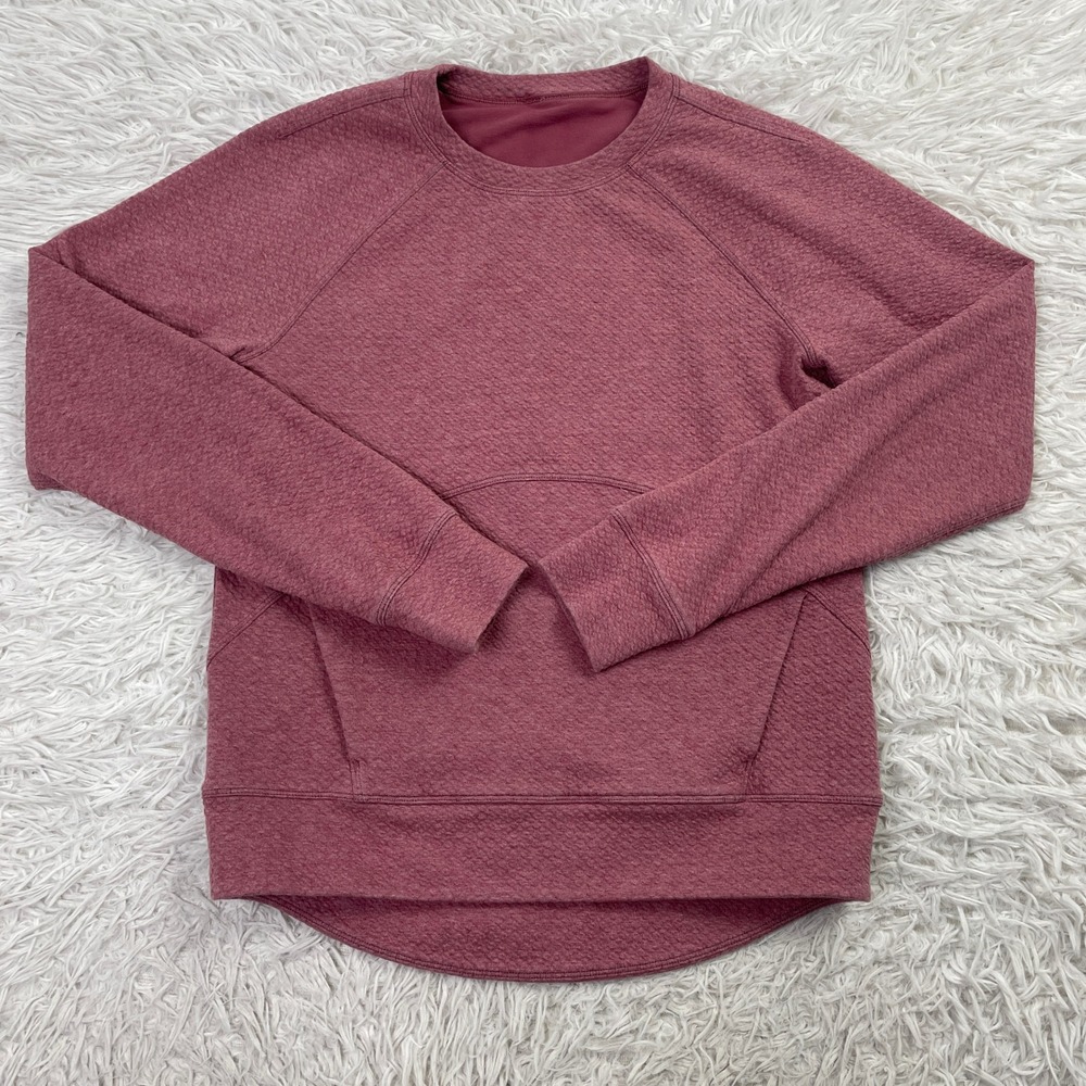 Lululemon Sweater Womens 4 Pink Catch a Moment Crew Neck Sweatshirt Textured